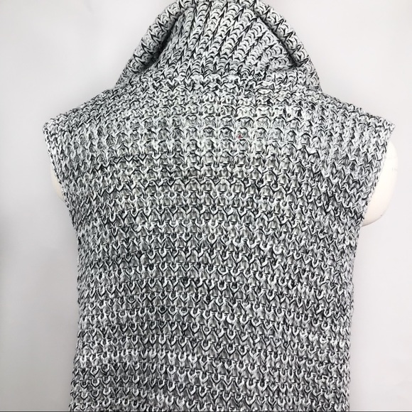 Papillon Gray White Knit Cowl Neck Pull-on Vest XL - Picture 5 of 8